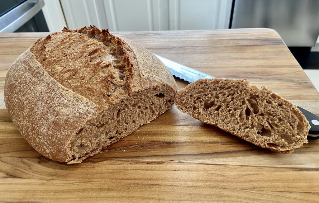 Bread on cutting board
